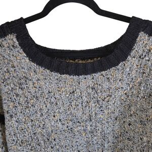 Men's Knit Sweater Crew Neck Long Sleeve Gray Black‎ Speckled Casual